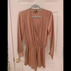 Blue moon burnt orange silk dress